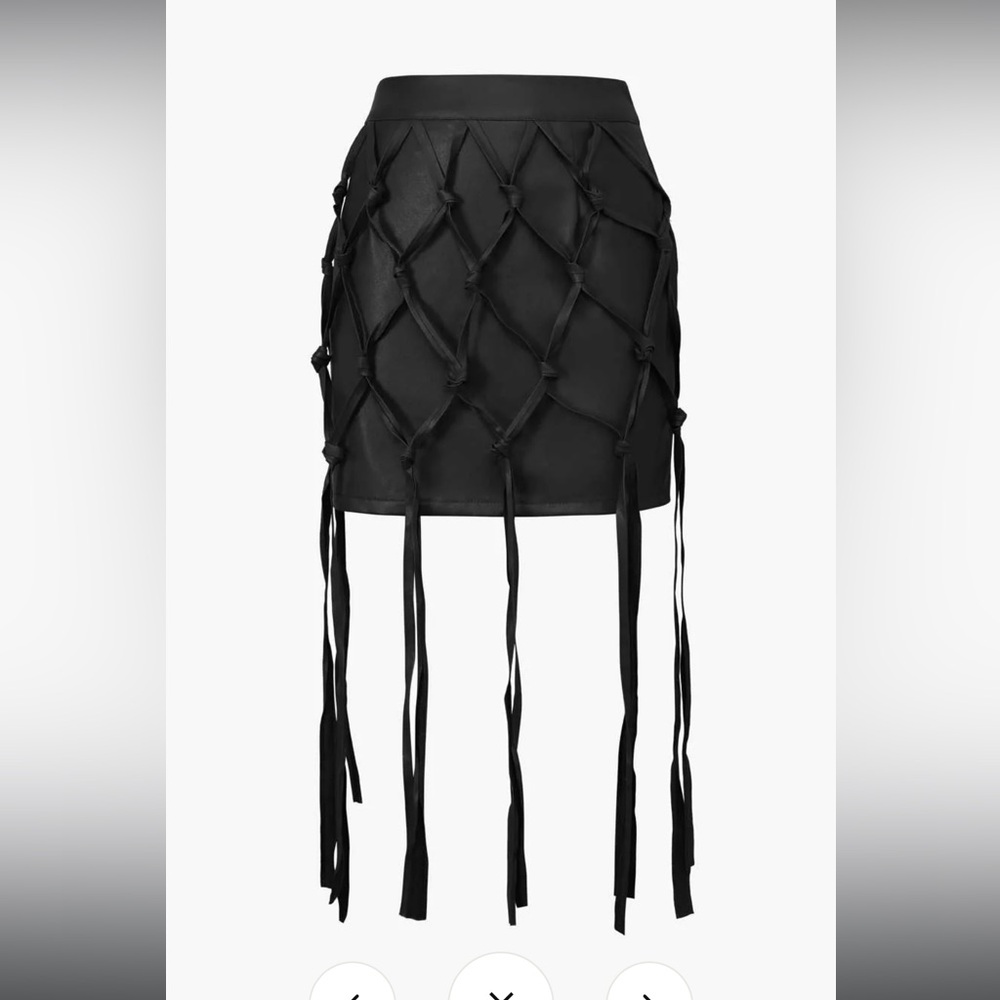 Micas Leather Fringe Skirt